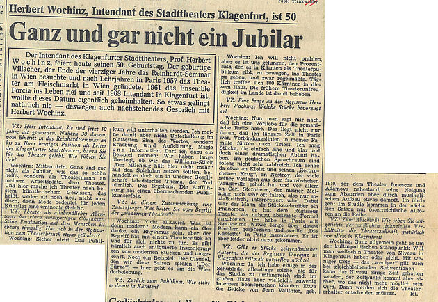Interview mit Wochinz in der Villacher Zeitung (15.11.1975)